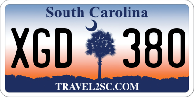 SC license plate XGD380