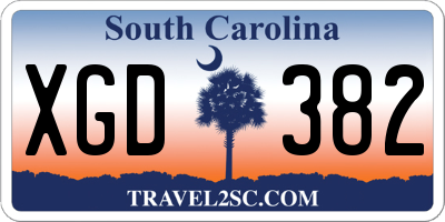 SC license plate XGD382