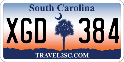 SC license plate XGD384