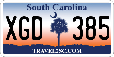 SC license plate XGD385