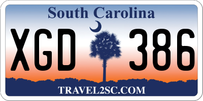 SC license plate XGD386