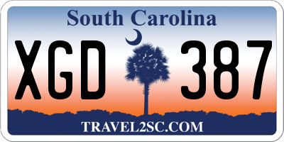 SC license plate XGD387