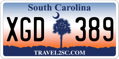 SC license plate XGD389