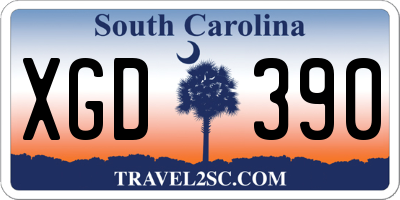 SC license plate XGD390