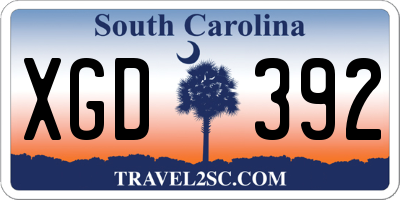 SC license plate XGD392