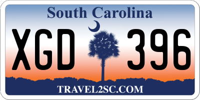 SC license plate XGD396