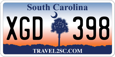 SC license plate XGD398