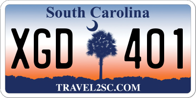 SC license plate XGD401