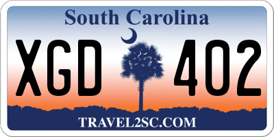 SC license plate XGD402