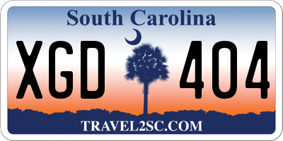 SC license plate XGD404