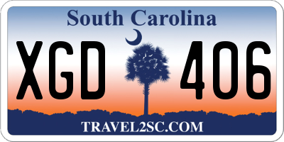 SC license plate XGD406