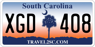SC license plate XGD408
