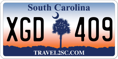 SC license plate XGD409