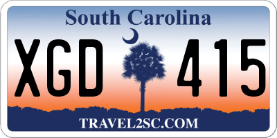 SC license plate XGD415