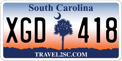 SC license plate XGD418
