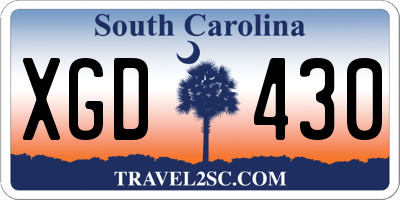 SC license plate XGD430