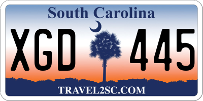 SC license plate XGD445