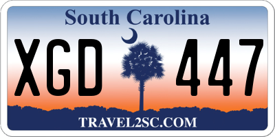 SC license plate XGD447