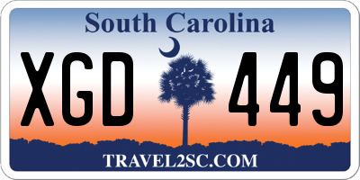 SC license plate XGD449