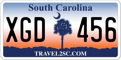 SC license plate XGD456