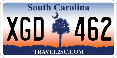 SC license plate XGD462