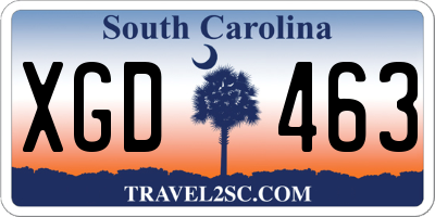 SC license plate XGD463