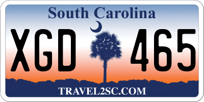 SC license plate XGD465