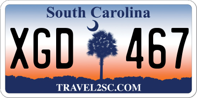 SC license plate XGD467