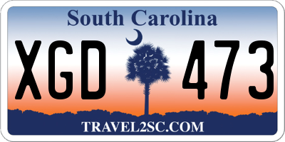 SC license plate XGD473