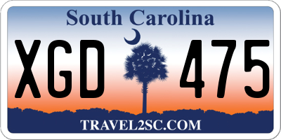 SC license plate XGD475