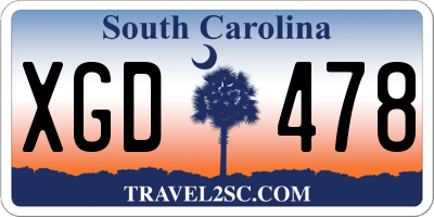 SC license plate XGD478