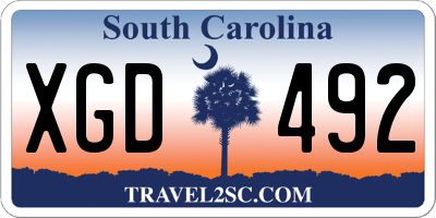 SC license plate XGD492