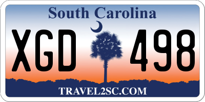 SC license plate XGD498