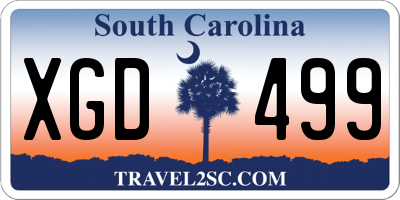 SC license plate XGD499