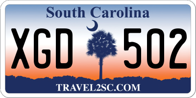 SC license plate XGD502