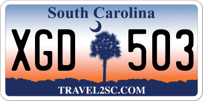 SC license plate XGD503
