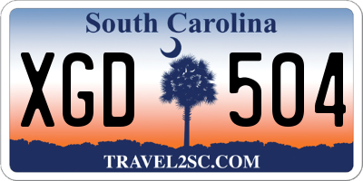 SC license plate XGD504