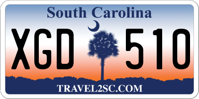 SC license plate XGD510