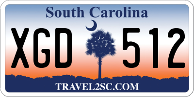 SC license plate XGD512
