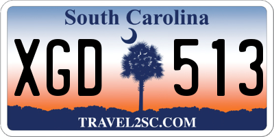 SC license plate XGD513