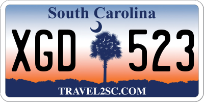 SC license plate XGD523