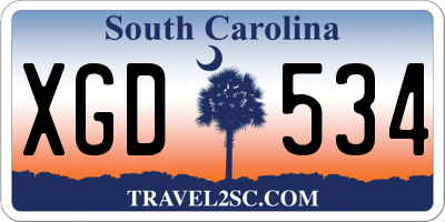 SC license plate XGD534