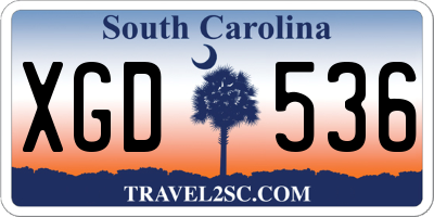 SC license plate XGD536