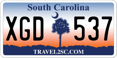 SC license plate XGD537