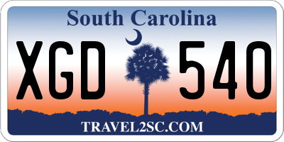 SC license plate XGD540