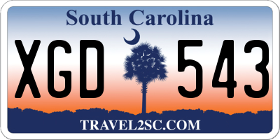 SC license plate XGD543