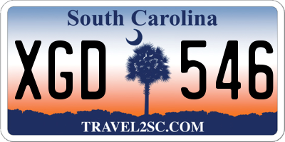 SC license plate XGD546