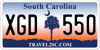 SC license plate XGD550