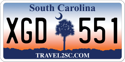 SC license plate XGD551