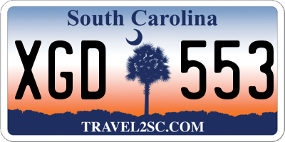 SC license plate XGD553